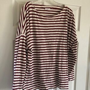 J Jill Striped wineberry and White Women's Top size xl